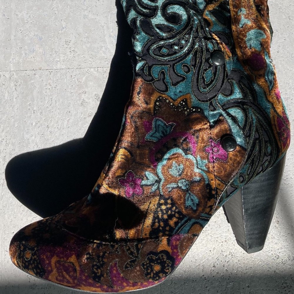 Bjorn Velvet Paisley Fashion Tall Boot